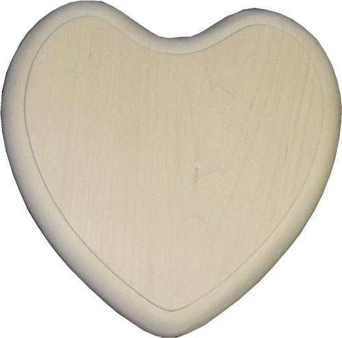 Heart Shaped Basswood Plaque 7" x 7"